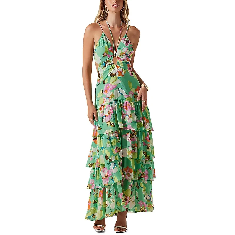 Sale Event ASTR Womens Tiered Floral Maxi Dress