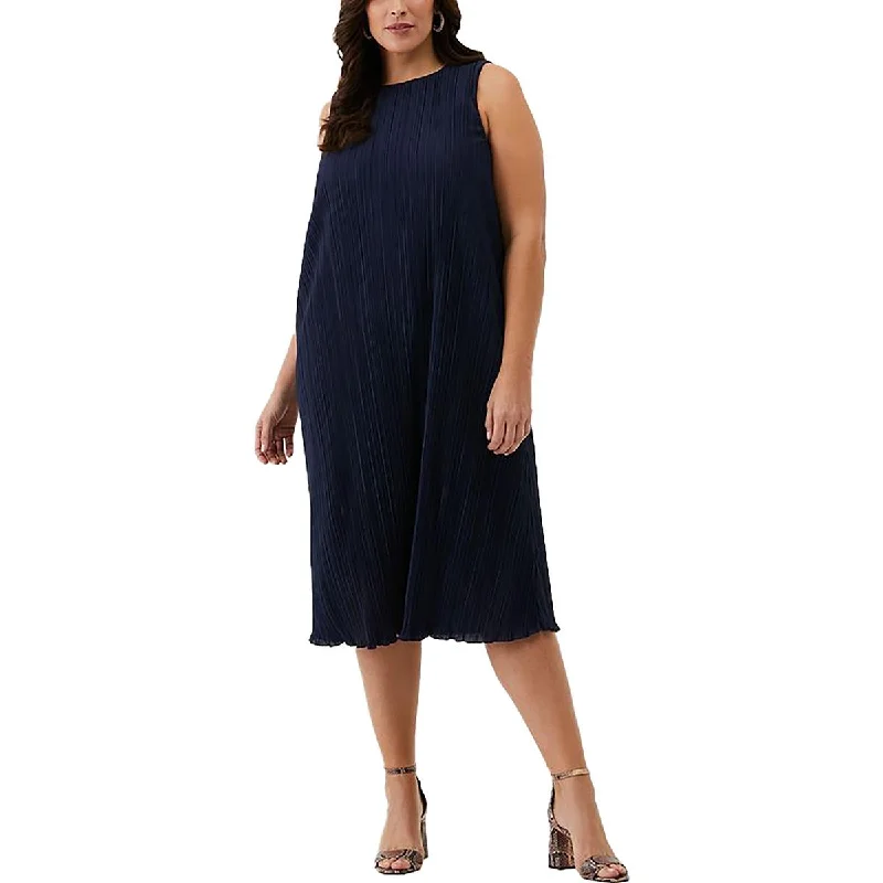 Exclusive Savings Ella Rafaella Womens Plus Pleated Boat Neck Maxi Dress