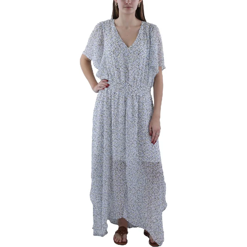 Price Blitz CeCe Womens Chiffon Floral Print Maxi Dress