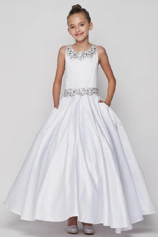 Limited Availability Satin and Sequin Ball Gown Flower Girl Dess