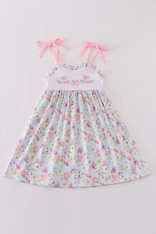 Deal Frenzy Butterfly floral embroidery girl dress