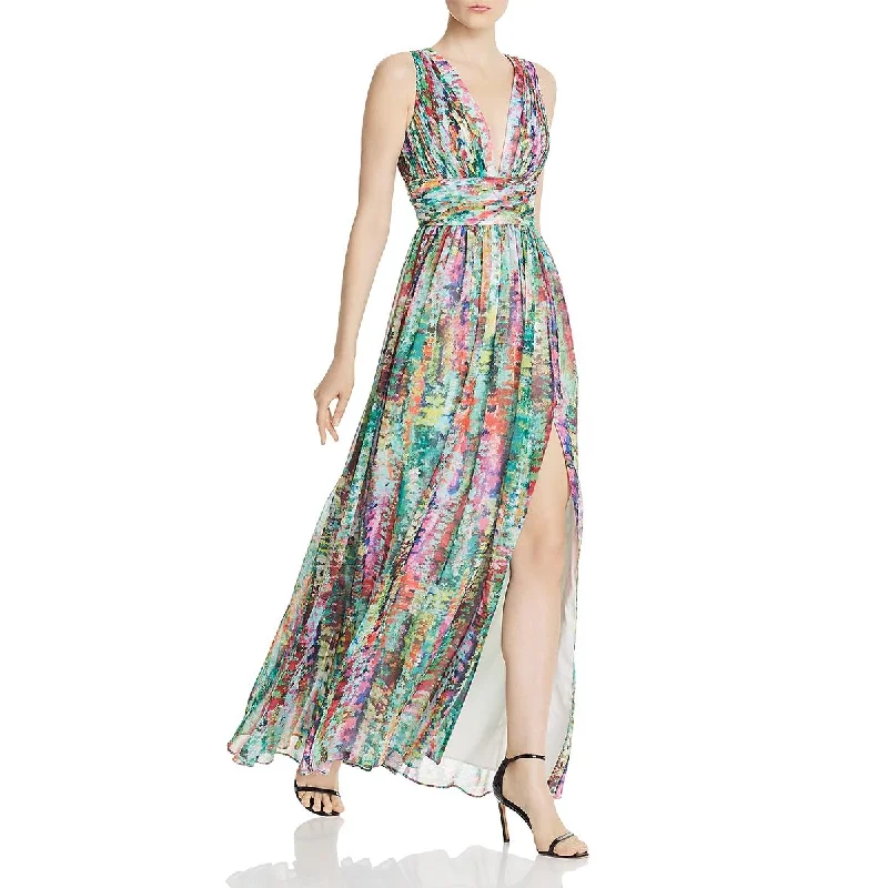 Super Sale Aidan by Aidan Mattox Womens Chiffon V-Neck Evening Dress