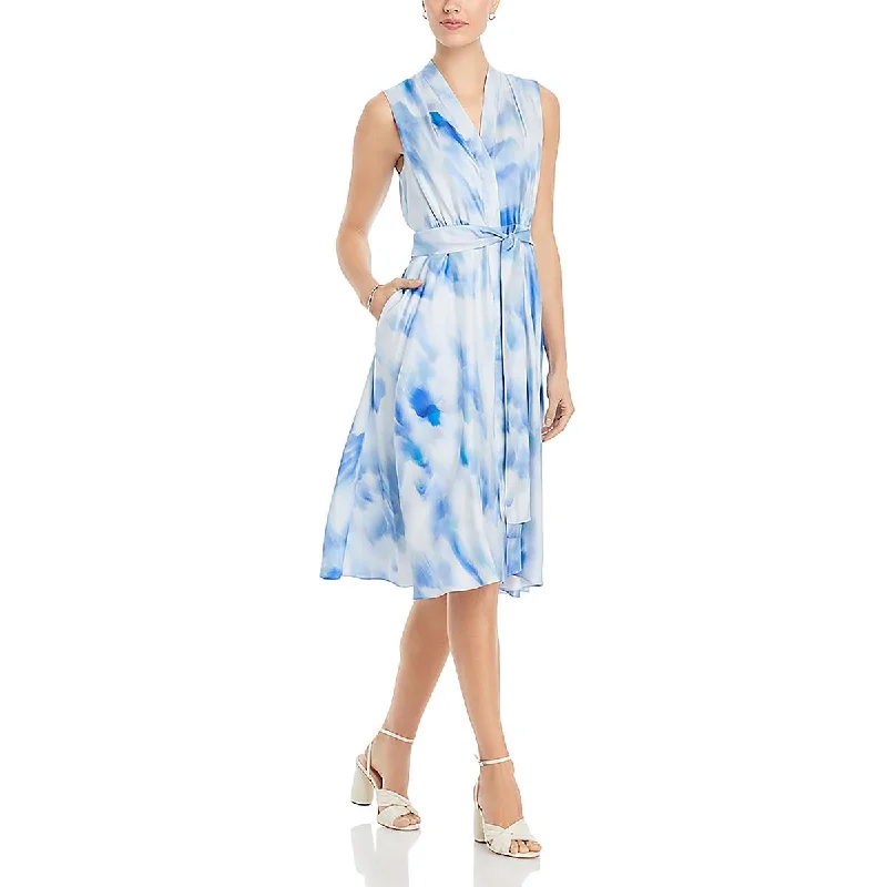 Overstock Kobi Halperin Womens Lexa Dress Side Sie V-Neck Midi Dress
