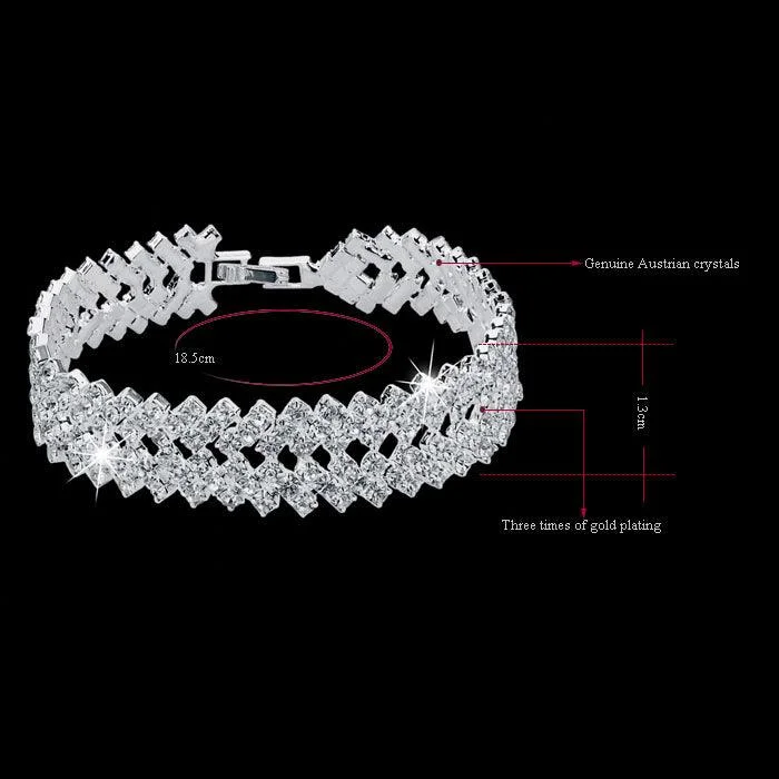 Special Price SL Fashions SBR150218 Bridal Wedding Accessories Crystal Rhinestone Bracelets