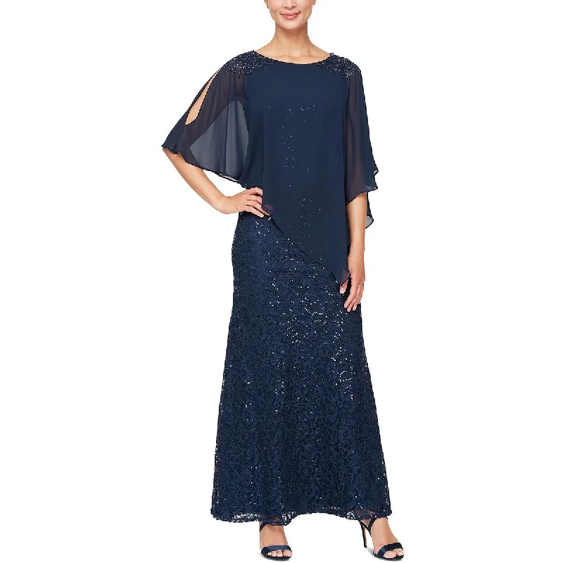Extra Savings SLNY Womens Chiffon-Overlay Maxi Evening Dress