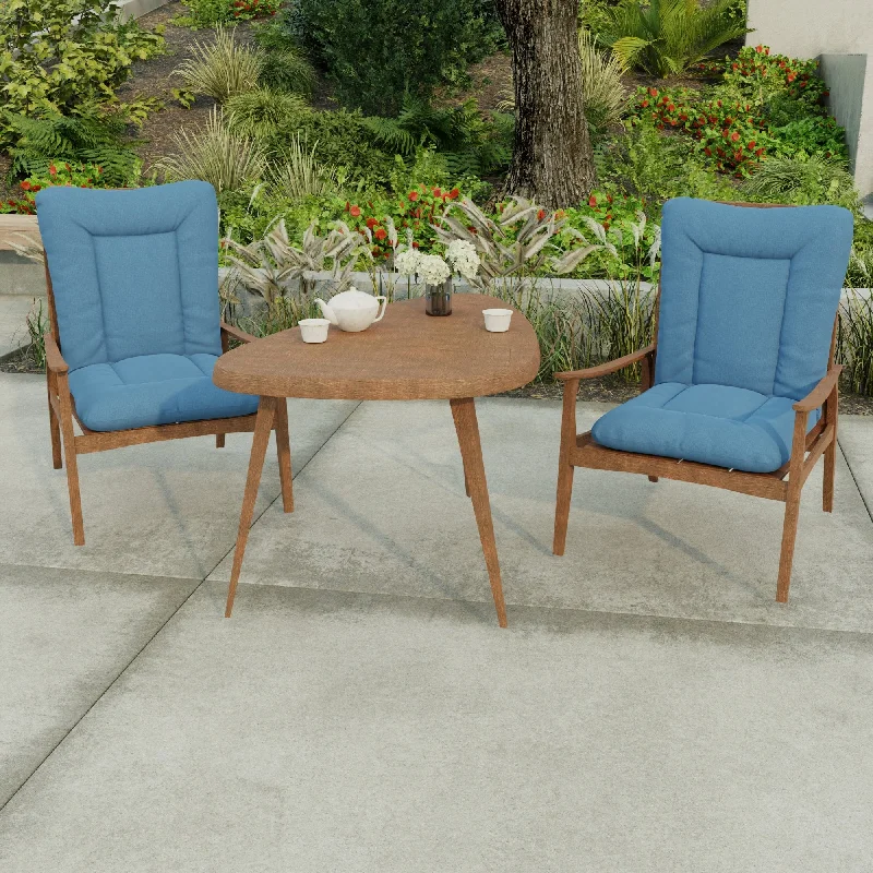 Best Seller 21" x 38" Blue Solid Outdoor Chair Cushion with Ties and Loop - 38'' L x 21'' W x 3.5'' H