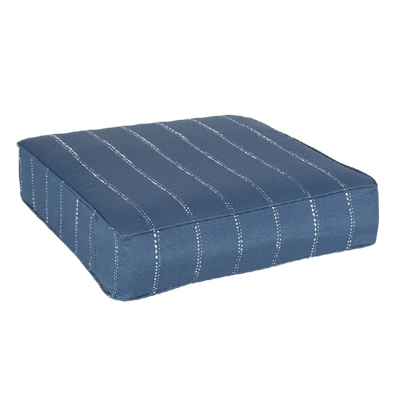 Clearance Event Perry Navy Dotted Stripes Indoor/ Outdoor Corded 22.5 Inch Square Cushion