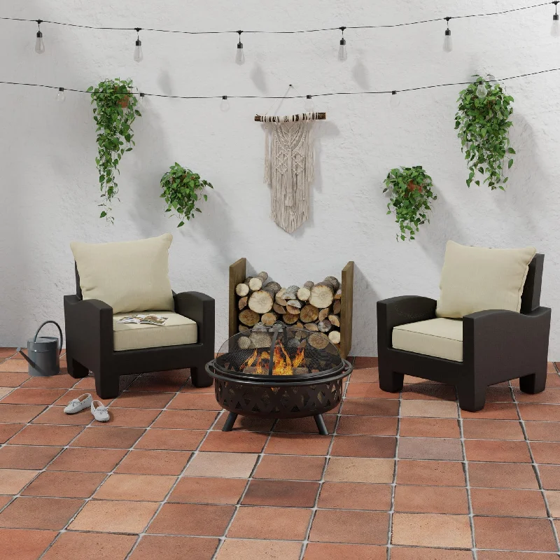 Sale Event Sunbrella 24" x 47" Sand Solid Outdoor Deep Seat Cushion Set with Welt - 46.5'' L x 24'' W x 6'' H