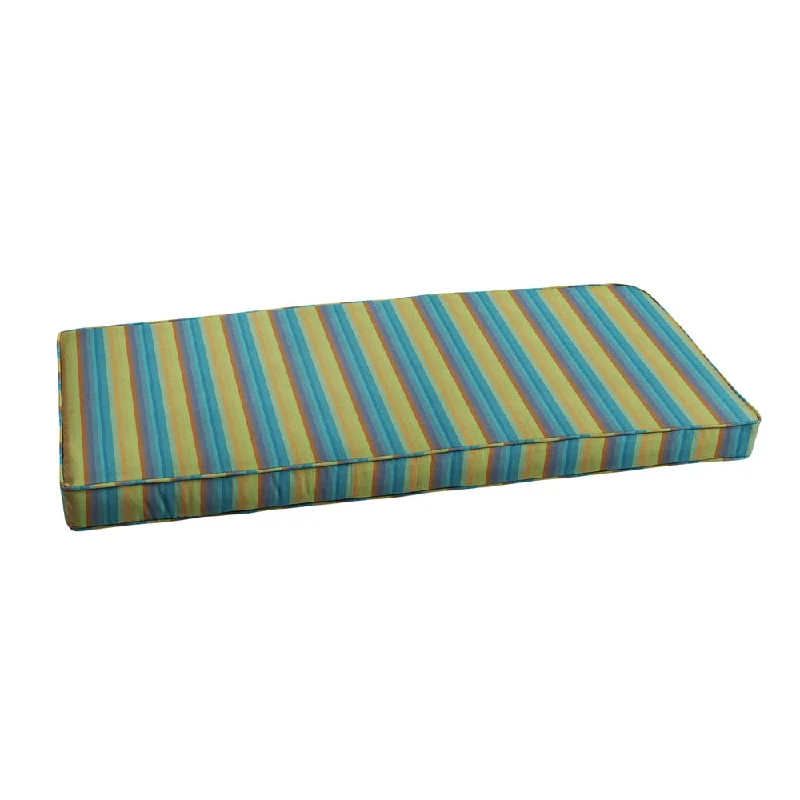 While Supplies Last Sunbrella Valencia Striped Indoor/ Outdoor Corded Bench Cushion