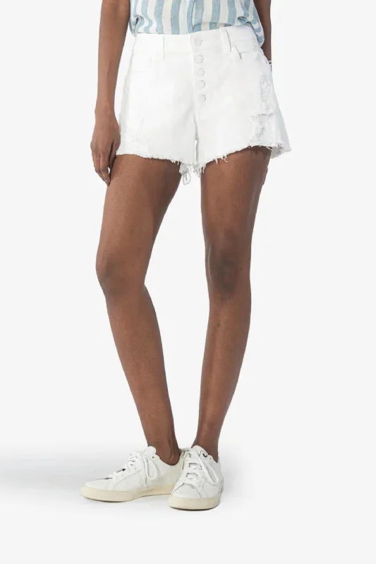 Price Rollback Jane Distressed High Rise Short In White