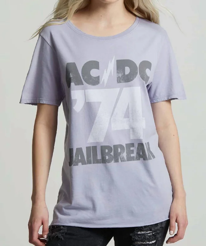 Customer Appreciation Sale Ac/dc '74 Jailbreak Boyfriend Tee In Powder Blue