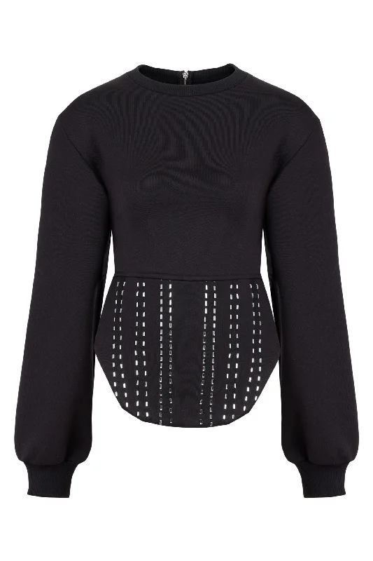 Deep Discounts Beaded Corset Sweatshirt