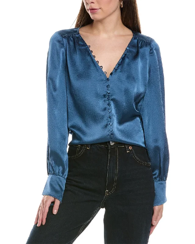 Last Chance Go> by GoSilk Burst My Buttons Silk Blouse