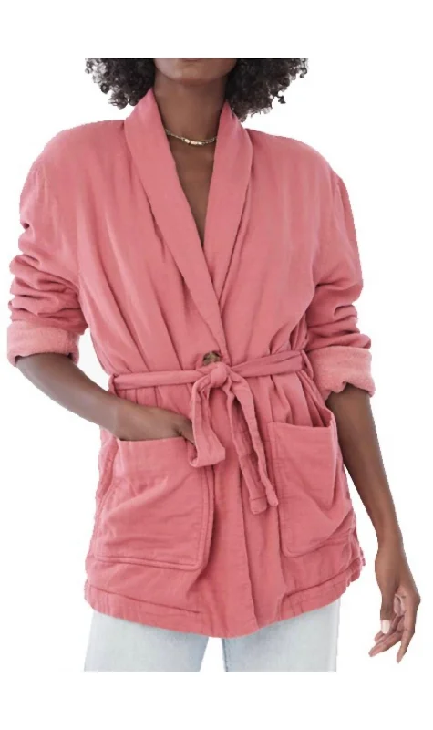 Act Fast Marlon Wrap Jacket In Pale Pink