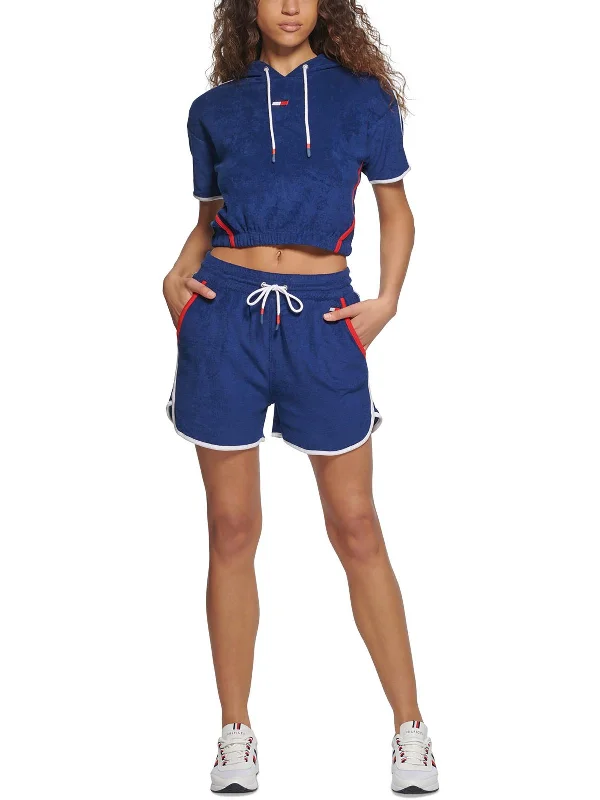 Today’s Special Womens Cropped Terry Towel Hooded Sweatshirt