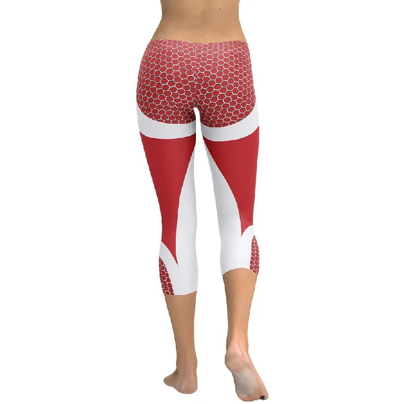 Sale Event Beehive Geometric Capris Scarlet Red