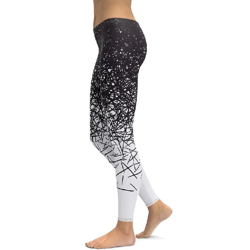 Midnight Madness Black & White Ombre Leggings