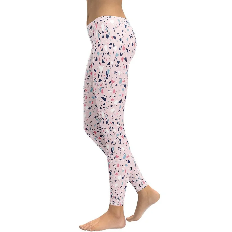 Unmissable Offer Pink Terrazzo Marble Leggings