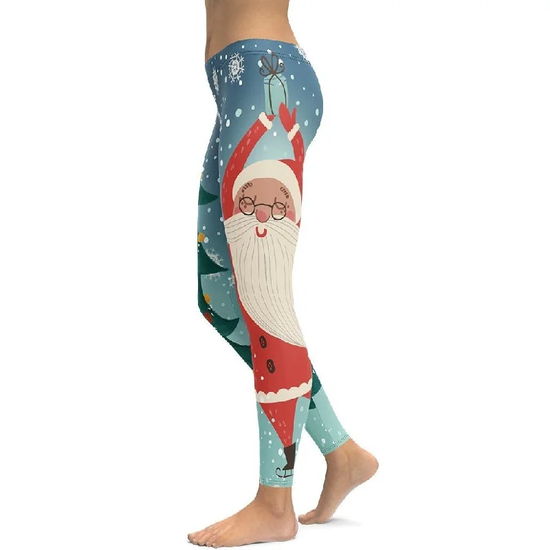 Limited Time Santa Christmas Tree Leggings