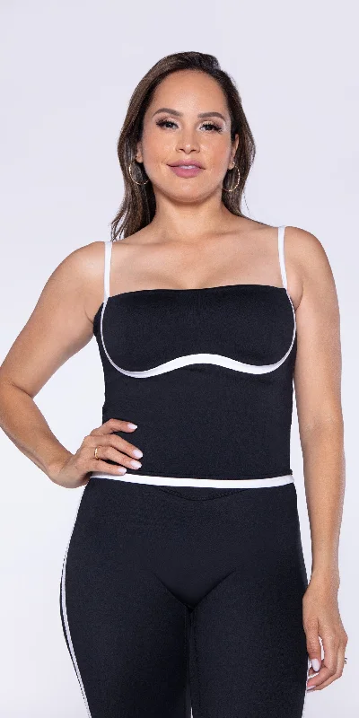 Exclusive Savings LUX Tuxedo - Curve Crop Tank
